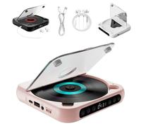 Yuguz Portable CD Player, Supports CD/USB/BT and Repeat Modes, 2025 New Bluetooth Compatible Small CD-Players with Headphones, Portable Bluetooth-Compatible CD-Player, Built-in HiFi Speakers (pink)