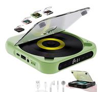 Yuguz Portable CD Player,Yuguz Portable Bluetooth-Compatible CD-Player,Portables CD Players,Rechargeable Small Compact Disc Players,Supports CD/USB/BT 5.3,Built-in Hifi Speakers (Green)