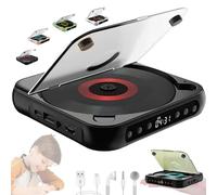 Yuguz Portable CD Player,Yuguz Portable Bluetooth-Compatible CD-Player,Portables CD Players,Rechargeable Small Compact Disc Players,Supports CD/USB/BT 5.3,Built-in Hifi Speakers (Black)