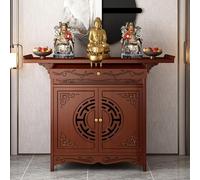 YUGXTH Altar Table, Meditation Table with Cabinet Door, Chinese Buddha Niche Cabinet, Personal Shrine Stand, Worship Cabinets for God Of Wealth for Living Room, Bedroom, Office(Red,80cm/31.5in)