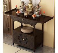 YUGXTH Bamboo Meditation Altar Table, Pooja Cabinet with Storage, Stand Meditation Prayer Table, Altar Cabinet for Relaxation, Prayers, Divination, Worship(120cm/47.2in)