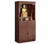 YUGXTH Buddhist Altar Cabinet Table, Solid Wood Altar Cabinet with Storage, Meditation Shrine Buddhist, Chinese Offering Table for Prayers, Divination, Worship(Brown,50cm/19.6in)