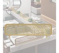 YUGXTH Countertop Partition Screen Privacy, Dividers for Dining Areas, Ironwork Hollow Out Restaurant Decorative Partitions, Ideal for Enhancing Privacy(Gold,L50xH30cm/19.6x12in)