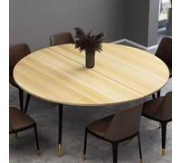 YUGXTH Large Round Foldable Table Top Extender, Space Saving Temporary Folding Desktop Extender, Replacement Circle Table, No Legs, for Indoor Outdoor(Natural,80cm/31.5in)