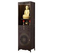 YUGXTH Meditation Altar Table, Bamboo Puja Table with Storage, Offering Table for Home, Chinese Buddha Niche Cabinet, Buddhist Prayer Table, for Relaxation, Prayers, Divination(35cm/13.8in)
