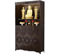 YUGXTH Meditation Altar Table, Bamboo Puja Table with Storage, Offering Table for Home, Chinese Buddha Niche Cabinet, Buddhist Prayer Table, for Relaxation, Prayers, Divination(102cm/40.1in)