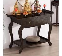 YUGXTH Meditation Shrine Buddhist Altar Table, Meditation Table with Storage, Stand Puja Meditations Prayer Table, Buddha Niche Chinese Cabinet, Ideal for Home Decor and Meditation(L120xW33xH100cm)