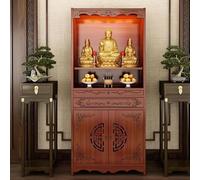 YUGXTH Personal Shrine Altar Table, Meditation Table with Storage, Meditation Altar Cabinet, Cabinet Pedestal Offering Table, Chinese Buddhist Cabinet for Living Room(66cm/25.9in)