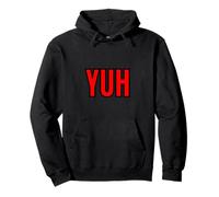 YUH Retro 80s Confident Slang Minimal Graphic Design Pullover Hoodie