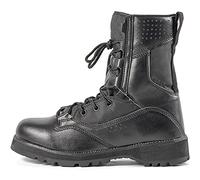 YUHAI Tactical Boots Men, High Top Cow Leather Combat Boots, Waterproof Military Boots, Outdoor Hiking Shoes,Black-45(UK 11)