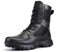 YUHAI Ultralight Combat Boots for Men, High-top Mesh Breathable Military Boots With Side Zipper,Black-42(UK 8.5)