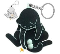 Yuhaidzsw Mischief Cat Interactive Keychain, Cat Play with Its Spinning Balls Funny Pendant Bag Charm (Black)