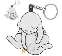 Yuhaidzsw Mischief Cat Interactive Keychain, Cat Play with Its Spinning Balls Funny Pendant Bag Charm (White)