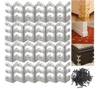 Yuhaidzsw Skiffers Baseboard Corner Protectors, Solid Copper, Silver (24pcs)