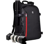 YuHan Oxford Large Capacity Multi-function Waterproof Anti-shock SLR/ DSLR Gadget Camera Bag Professional Gear Photography Travel Backpack Rucksack with Inner Padding and Extra Rain Cover for Canon Nikon Sony Nikon Olympus Samsung Black + Red