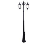 YUHANG Outdoor Lamp Post Light,Vintage Floor Lamp,Double-Head Decorative Street Light, Die-Cast Aluminium,IP65 Protection,E27,For Backyard,Garden,Driveway,2m/2.2m/2.5m/2.8m/3.1m,Black/Bronze