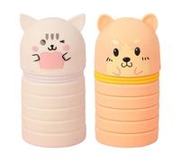 YUHANGCIYE Pen Holder,2Pcs Cartoon Pencil Holder Telescopic Silicone Pen Bag Pencil Pouches Zippered Pen Case Extendable Pen Pencil Holder(B#)