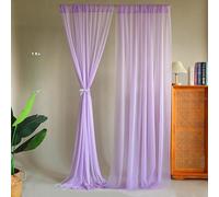 YUHGFD 1/2 Panel Wedding Arch Draping Fabric, Chiffon Sheer Backdrop Curtains Rod Pocket, Drapes for Ceiling Party Event Decor