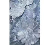 YUHGFD 1/2 Yards 130cm 3D Flower Embroidered Lace Trim, African Lace Bead Appliqué Fabric for DIY Clothing, Wedding Dress, Home Decor