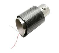 yuhlkopm Car Universal Carbon Fiber Style Tailpipe Muffler Tip Enhanced Performance and Durability, Blue Light, straight edge