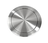 yuhlkopm Embedded Round Stainless Steel Trash Can Lid For Kitchen Bathroom Swing Flap Bin For Kitchen Restaurant Hotel Bathroom, 22-25CM