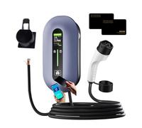 yuhlkopm EV Charging Station 22KW 32A 3Phase Efficient Fast Charging Solution With 5M Type-2 Power Cable IEC 62196-2 5M Home Electric Vehicle Charger With Type-2 Power Cable IEC, Swipe Card