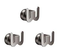 yuhlkopm Wall Mounted Slipper Drying Hook with Sandal Hook Storage Option Toilet Shoe Storage Rack Metal Bathroom Slipper Rack, Gray Sucker, 3pcs