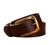 YUHNPSZE Leather Belt Men'S Pin Buckle Leather Belt, Vintage Jeans Leather Belt, Casual Simple Belt-Coffee-115Cm