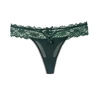 YUHOOE 1Pcs Low-Waist Panties Women Sexy Lace Underwear Thongs Floral Embroidery G String Breathable Lingerie Temptation Briefs 40-65Kg, Dark Green,One Size