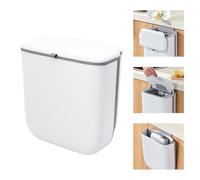 Yuhtech 10L Foldable Hanging Trash Bin with Lid, Rubbish Bin Kitchen Compost Bin Hanging Trash Can for RV, Counter top, Camping, Bathroom, Bedroom