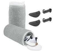 Yuhtech 2Pcs Shoe Washing Machine Bag, Shoe Cleaning Bag, Shoe Washing Bag with 2 Adjustable Shoe Trees, Fluffy Fibers for 360° Wrap-Around Cleaning, Reusable Shoe Bag for All Types and Sizes of Shoes