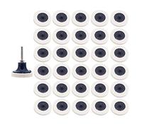Yuhtech 31 Pcs 2 Inch 50mm Wool Felt Roll Lock Polishing Buffing Pads Wheels Grinding Sanding Wheel with 1/4 Inch Disc Pad Holder for Rotary Tool