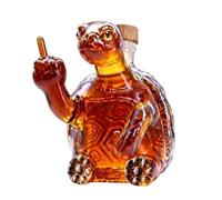 Yuhtech 350ML Whiskey Decanter Bottle, Animal Whiskey Glass Decanter, Whiskey Decanter Wine Bottles Art Statue Figurine, 3D Middle Finger Turtle Red Wine Bottle