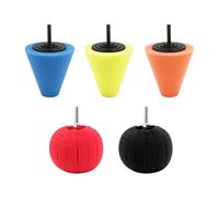 Yuhtech 5pcs Car Polishing Sponge Set, Cone-shaped Sponge Foam Pad with 6mm Shaft, Wax Polishing Pad Tool for Car Care