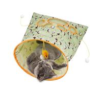 Yuhtech Cat Tunnel Bag, Funny Cat Play Tunnel, Cat Tunnel Set with Plush Mouse Kitten Toy, Scratch Resistant, Interactive, Portable, for Kittens