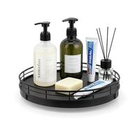 Yuhtech Lazy Susan Turntable Organizer, Round Wooden Lazy Susan, 360° Rotating Storage Turntable, Rotating Spice Rack for Bathroom Kitchen Cabinet Cosmetics