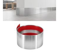 Yuhtech Peelable Stainless Steel Door Kick Plate, Self-Adhesive Kick Plates for Doors, Baseboard Molding Trim for Kitchen Cabinet Doors ，Wall, Door, Dishwasher Toe,Scratch & Rust Proof(3mx10cm)