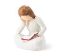 Yuhtech Women Thinker Sculpture, Resin Reading Woman Figurine, Ornaments for Shelves, Thinking Girl Resin Crafts, Reading Woman Statue for Desk Book Shelf Office Decor and Book Lover Gifts