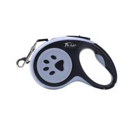 YUHUAKE Dog Leash Tangle-free Retractable Leash With Non-slip Handle For Easy Locking And Releasing Of The Leash-carbon Black (footprint)-5 Meters