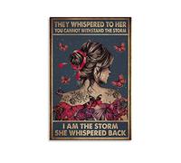 Yuhui I Am The Storm Inspirational Quote Poster Decorative Painting Canvas Wall Art Living Room Posters Bedroom Painting 16x24inch(40x60cm)