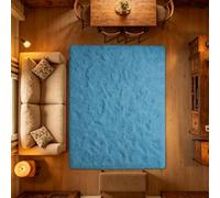 YUHUILI Living Room Rug Fluffy, Non Slip 230x270cm Blue | Rugs Plain Living Room Luxury Decorative For The Bedrooms And Kitchen