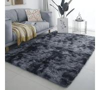 YUHUILI Rug Shaggy 140 x 240 cm Tie Dyed Rug Shaggy Soft Floor Carpets Modern Home for Children'S Living Room, Dark Grey