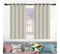 YUHUILI Thermal Insulated Curtains 320 x 210 cm Soft Thermal Insulated Black Out Kitchen Curtains, Window for Window Treatment Living Room/Kitchen, Beige