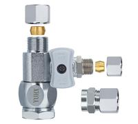 YUHX Feed Water Adapter 3/8" x 1/4" or 3/8" Add-A-Tee, 1/2 x 1/4 or 3/8 Water Line splitter fitting,1/4 or 3/8 Inch Compression Outlet Connection