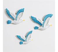 YUI 3pc Seagulls Wall Hanging Decor Summer Beach Wall Decorations, 3D Seabirds Sculptures Crafts Wall Mounted Miniature Flying Bird Ornament Window Wall Art for Home Bathroom Living Room Garden (B)