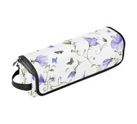 Yuiboo 2-in-1 Curling Iron Travel Case with Iron Mat Portable Travel Carrying Case for Curling Iron Straightener Flat Hair Dryer, Rustic Spring Chic Flowers Purple White Portable Organizer