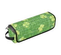 Yuiboo 2 in 1 Hair Tools Organizer with Heat Resistant Mat Portable Hair Styling Tool Organizer for Flat Iron Hot Tools and Haircare Accessories, St. Patrick's Day Lucky Green Clover Travel, St.
