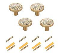 Yuiboo 4 Pack Cabinet Knobs Pull Sweet Treats Beige Simple Cabinet Hardware for Furniture Cupboard Dresser Brushed Nickel