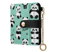 Yuiboo Blue Orca Killer Women's Folding Wallet Minimalist Waterproof 7 Card Slots for Shopping, Blue Cute Panda Bear, One Size, Art Deco