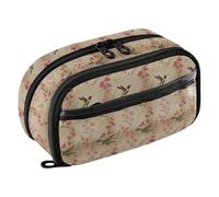 Yuiboo Blush Bloom Hummingbird Multi-Slot Pen Bag Portable Large Capacity Tear Resistant Back To School Supplies